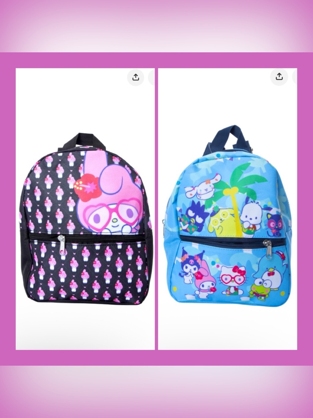 Sanrio and Friends, My Melody 10” Mini Backpack Bundle NWT